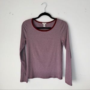 Forever 21 | maroon white striped longsleeve shirt